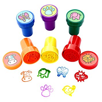Stamps for Kids, LUCKYBIRD S0315 Best Sell Self Inking Plastic Insect Theme Fun Stamps Set, 6 Count