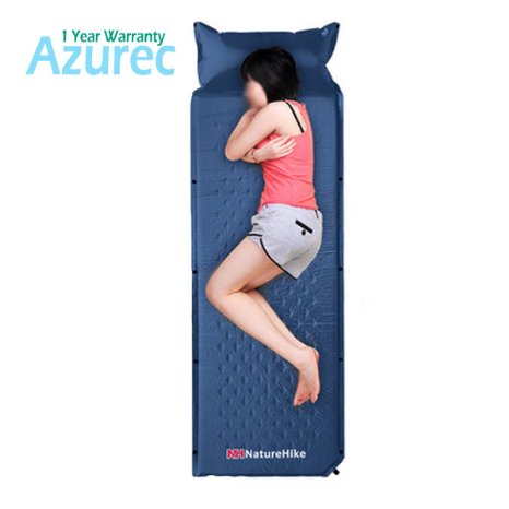 Azurec 72.8" x 23.6" Lightweight Self-Inflating Camping Sleeping Pad with Inflatable Pillow