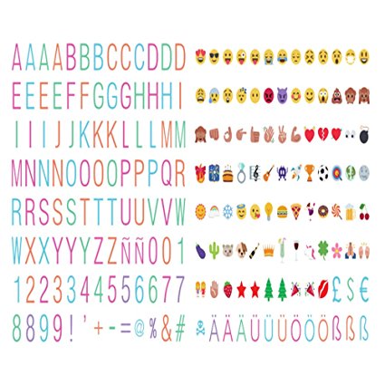 208 color thin font letters ~number ~symbols and emojis for your A4 cinematic lightbox