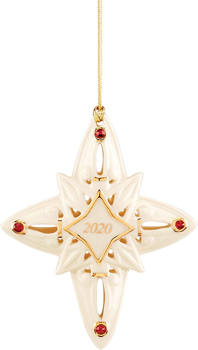 Lenox 2020 Gleaming Star Ornament, 0.70 LB, Ivory