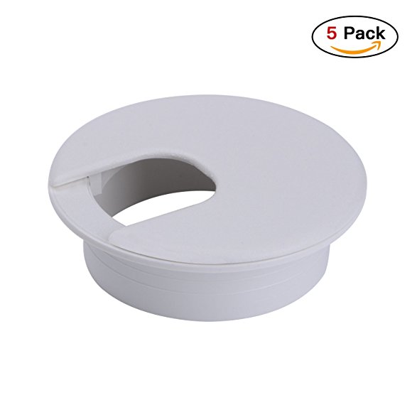 2" White Desk Grommet (5 Pack) (white)