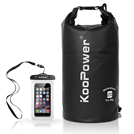 Dry Bag Sack, 20L Dry Gear Backpack with Universal Waterproof Phone Case for Boating, Kayaking, Rafting, Fishing, Camping, Canoeing, Swimming, Snowboarding, Driving