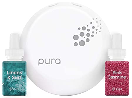 Pura Smart Home Fragrance Diffuser with Linens & Surf and Pink Jasmine | WiFi-Enabled, Automated Air Freshener Controlled from Your Phone