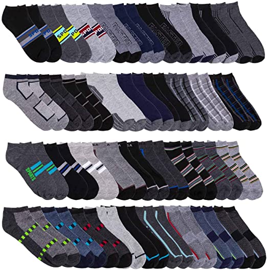 Bulk Socks Wholesale Case of Unisex Socks in Black,White and Grey, Available in 6-120 Packs in 4 different Styles