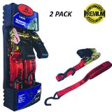 Ratchet Straps By Scorpion Straps 1 x 10Ft - 2 PACK - Best tie downs for your Motorcyle Atv Kayak Surfboards - Break Strength 1500lb - Work Limit 500Lb Get Better Tension than cambuckle or Lashing straps- Reliable and Strong