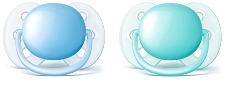 Philips Avent Ultra Soft Pacifier, 0-6 months, Blue/Teal, 2 pack, SCF212/20