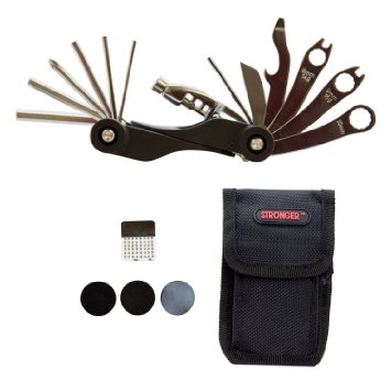 LB1 High Performance Bike Bicycle Multi-Tools (20 Functions) Repair Kit with Tire Patch, Tire Lever, Durable Nylon Bag Bicycle Cycling Maintenance Repair Tool Set - 12 Month Warranty