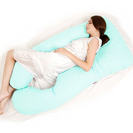 GZYF Unique U-Shaped Total Body Support Pillow for Side Sleeping, Nursing Pillow, Maternity Pregnancy Pillow With Free 100% Cotton Pillow Case