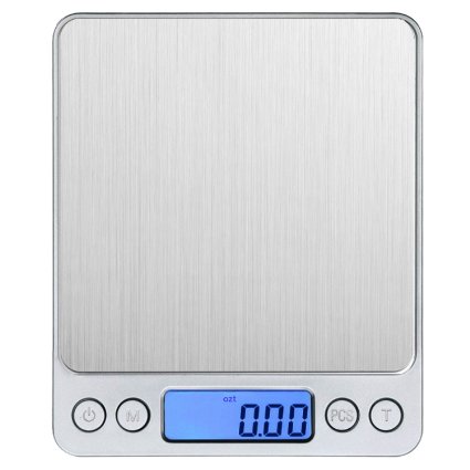 Digital Kitchen Scale 3000g 001oz 01g Amirreg Pocket Kitchen Scale Mini Food Scale Electric Pro Pocket Jewelry Scale Smart Weigh Digital Pro Pocket Scale with Back-Lit LCD Display Tare Hold and PCS Features Stainless Steel Great for Mothers day