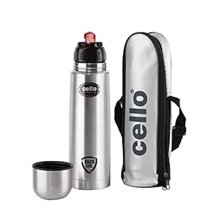 CELLO Flipstyle Stainless Steel Bottle, 350ml | Hot and Cold Water Bottle with Flip lid | Ideal for Office, Gym, Home, Kitchen, Hiking, Travel Bottle