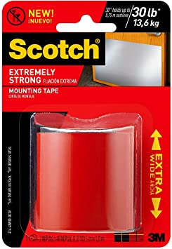 Scotch Extremely Strong Mounting Tape, Double Sided Foam Heavy Duty Tape, Extra Wide, 2 in x 48 in (5.08 cm x 1.21 m)