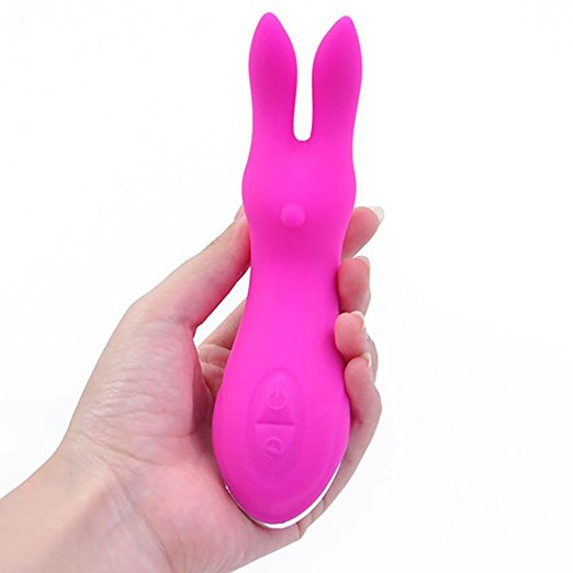 Bigbanana Cute Rabbit Vibrator-Women G-spot Stimulation Sex Toys-10 Speed Vibration Silicone Sex Products-Battery Operated(Pink)