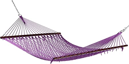 Caribbean Rope Hammock - 55 Inch - Soft-Spun Polyester (Purple)