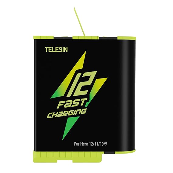 TELESIN Fast Charging Battery for GoPro Hero 12/11/10/9 Camera (1 X Battery)