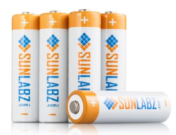 SunLabz AA Rechargeable Batteries 8 Pack Highest Performance NiMH 2600mAh