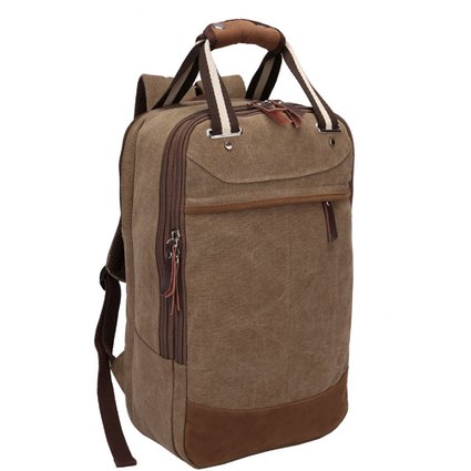 Createreedo@ khaki casual canvas backpack Fit 17''laptop