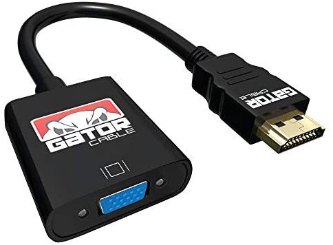 Gator Cable HDMI to VGA Adapter Converter - HDMI Male to VGA Female Cable Cord, Monitor Computer TV Adapters, with Gold-Plated Connectors