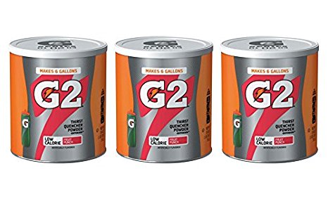 Gatorade Thirst Quencher Powder, G2 Low Calorie, Fruit Punch, 3 - 19.4 Ounce Canisters