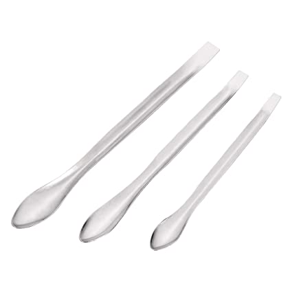 uxcell Micro Scoop Stainless Steel Reagent Sampling Lab Spoon Spatulas for Laboratory 105/125/140mm 3in1 3Pcs