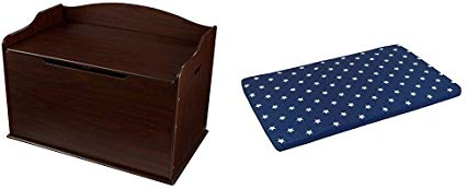 Austin Toy Box & KidKraft Austin Toy Box Cushion, White/Navy Stars (Discontinued by Manufacturer)