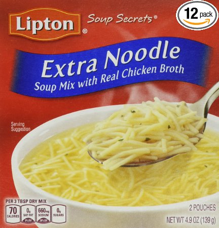 Lipton Soup Secrets Noodle Soup Mix, Extra Noodle Soup 4.9 oz