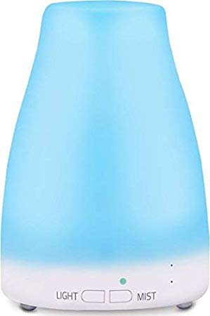 Utopia Home Essential Oil Diffuser Ultrasonic Humidifier - Mist Control - 7 Color Light Control - Spray Control - Aromatherapy Humidifier Diffuser, 120ml (Mini Blue, Small)