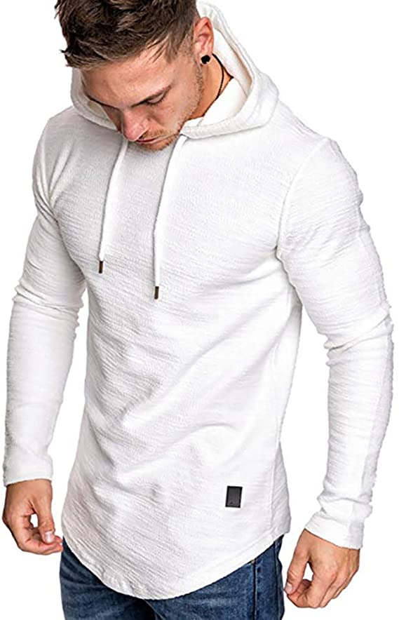 Mens Casual Long Sleeve Hoodies Solid Colors Sweatshirt M-3XL