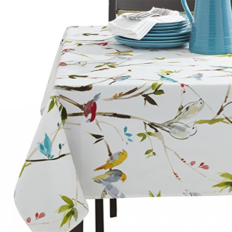 Benson Mills Spring Menagerie Indoor Outdoor Spillproof Tablecloth, 60X84 INCH