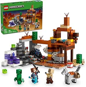 LEGO Minecraft The Badlands Mineshaft Video Game Toy, Mining Exploration Set with Minecraft Minifigures, Birthday Gift for Boys and Girls, Action Packed Minecraft Toy for Kids Ages 8 and Up, 21263