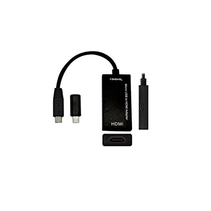 AOKEN Micro USB to HDMI cable  Micro 5pin to 11pin adapter   3 Feet Charging Cable in Black (Compatible for MHL enable smartphones and tablets)