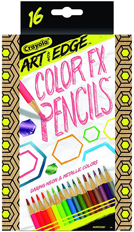 Crayola Colored Pencil Set, Neon and Metallic Colors, Art Supplies, 16 Count