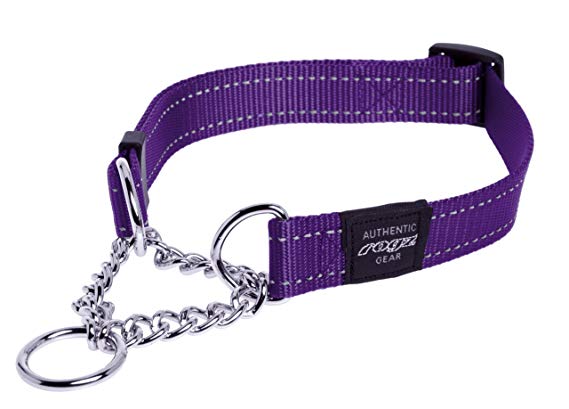 ROGZ Utility Medium 5/8-Inch Reflective Snake Obedience Half-Check Dog Collar