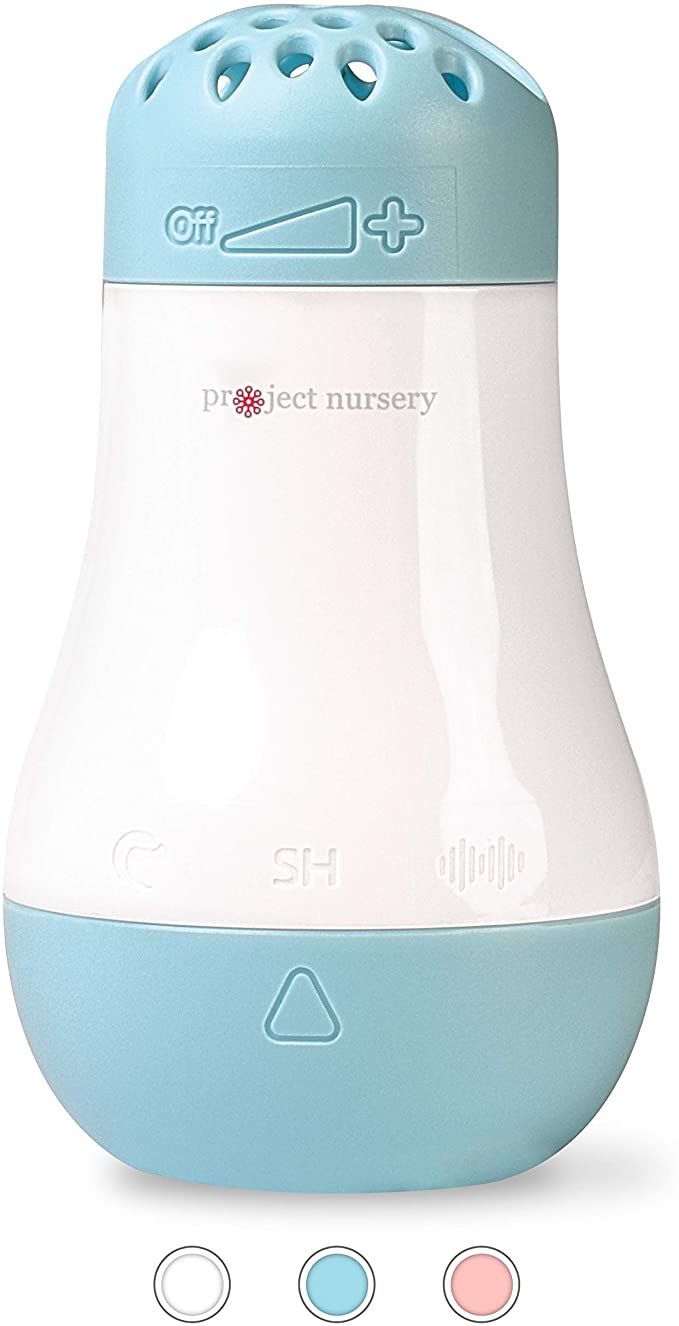 Baby Husher Baby Sound Machine - from Project Nursery – Mother’s Soothing “Shhh” Sleep Miracle Soother Sound Machine w/Preloaded Sounds, Sleep Timer or Continuous Play – Battery Operated - Blue