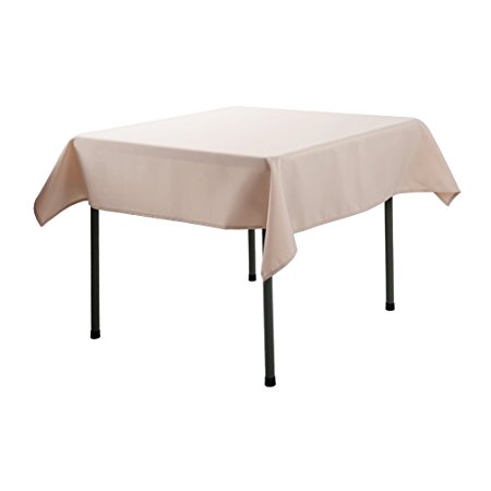 E-TEX 52x52-Inch Polyester Square Tablecloth Beige