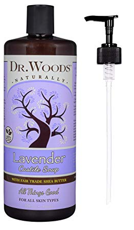 Dr. Woods Pure Lavender Castile Soap with Organic Shea Butter and Pump, 32 Ounce