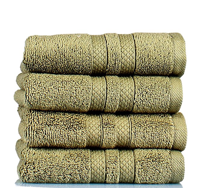 Feather Touch Cotton Large Hand Towels-Multipurpose Use for Bath, Hand, Face, Gym and Spa (4-Pack, Sage)