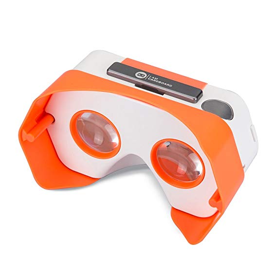 DSCVR Headset inspired by Google Cardboard v2 IO 2015 VR Gear for Apple iPhone and Android Smartphones - Google WWGC Certified Virtual Reality Viewer (Orange)