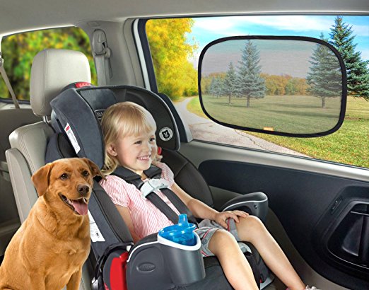 Car Sun Shade- Premium Static Cling Auto Side Window Shades - Super UV Protection for Baby Infant Child, Pet - Nice Effective See Thru Sunshade - Maximum Sunlight Glare Protector -Easy Usage & Storage