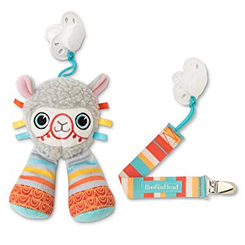 BooginHead Baby Newborn PaciPal PaciGrip Pacifier Clip Llama, Gray/Teal (2 Piece Set)