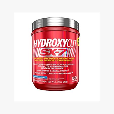 Muscletech Hydroxycut Sx-7 - Thermogenic Powder - 0.57 lbs 50 Servings (Blue Raspberry Blast)