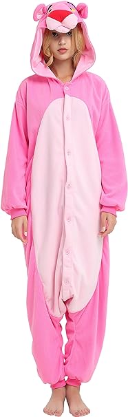 Es Unico Pink Panther Onesie Costume for Adult Women Halloween Onesie