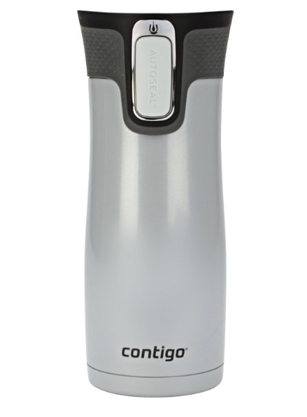 Contigo Autoseal West Loop 1.0 Stainless Steel Travel Mug with Open-Access Lid, White 16 oz