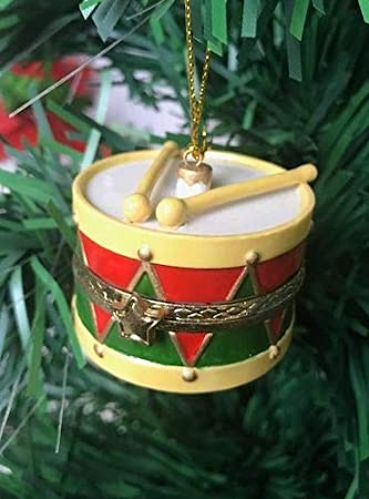 Hinged Porcelain Surprise Christmas Ornaments (Drum)