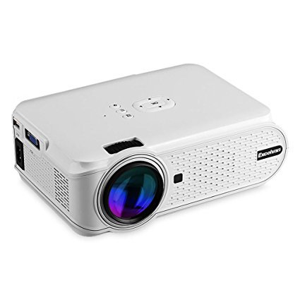 Excelvan EHD02 Portable Mini LED Projector 800x480 Support 720P 1080P Multimedia Home Cinema Theater VGA HDMI USB SD AV ATV for iPhone iPad Android Phone TV (White)