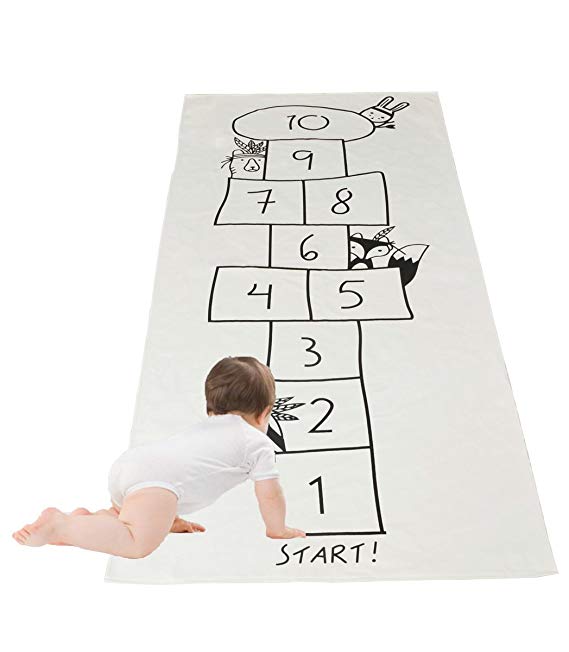 kaguster Kid chilren Game Rug Play Carpets (Hopscotch Game Rug)