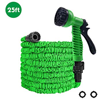 Freehawk Garden Hose, 25ft Water Hose, Expandable Garden Hose with Double Latex Core, Durable Flexible Water Hose (Green)