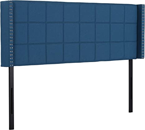 VECELO Upholstered Height Adjustable Headboard with Decorative Nailhead Trim, 49.3'', Full, Cobalt