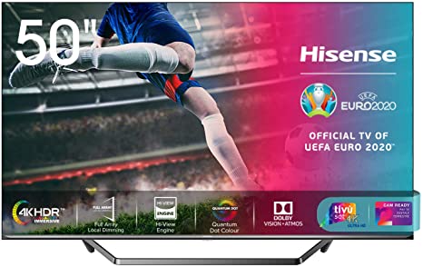 Hisense 50U71QF Smart TV ULED Ultra HD 4K 50", Quantum Dot, Dolby Vision HDR, HDR10 , Dolby Atmos, Full Array Local Dimming, con Alexa integrata, Tuner DVB-T2/S2 HEVC Main10 [Esclusiva Amazon - 2020]