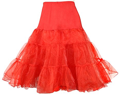 Modeway Women's 50s Vintage Rockabilly Petticoat,26" Length Net Underskirt(FBA)