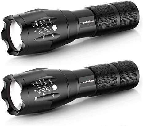 Military Grade Tactical LED XML T6 3000 Lumens 5 Light Mode Flashlight Torch,2-pack